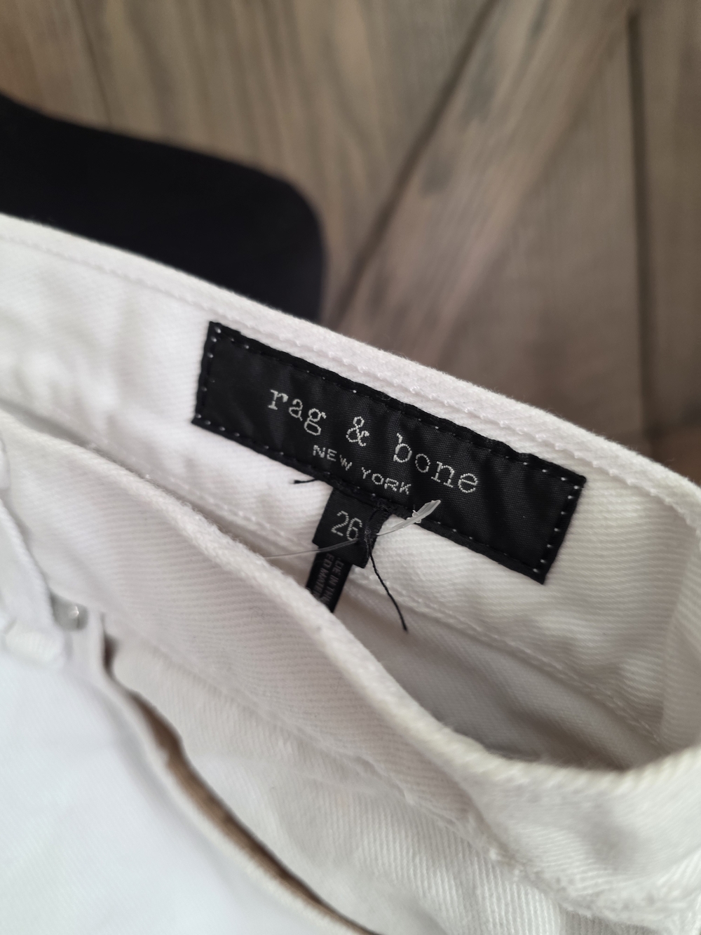 High-Waist White Denim Cutoff Shorts - Picture 3 of 5